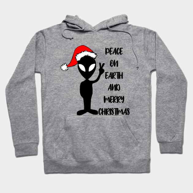 Aliens say peace on earth and merry Christmas Hoodie by S-Log